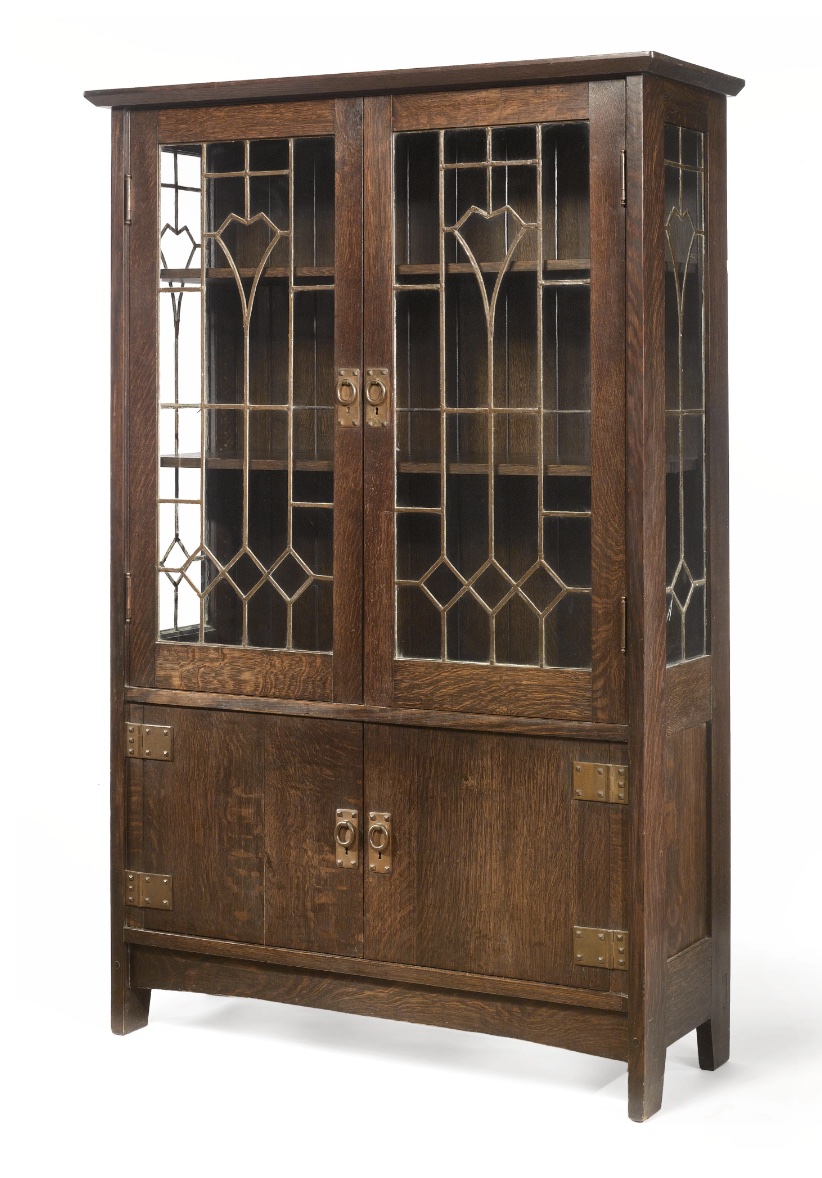 Gustav Stickley Early Leaded Glass China Cabinet